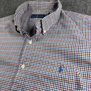 Ralph Lauren Polo Button Shirt Men's XXL Multicolored Check Long Sleeve Cotton